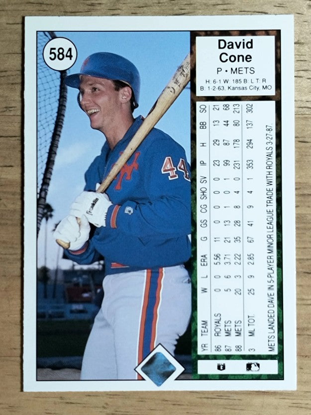 1989 Upper Deck #584 David Cone