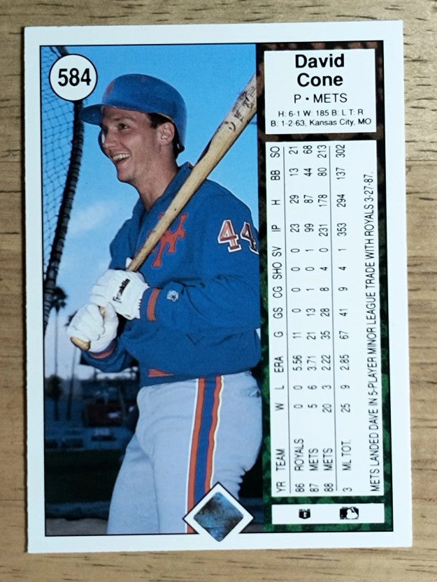 1989 Upper Deck #584 David Cone