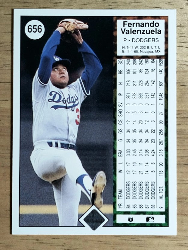 1989 Upper Deck #656 Fernando Valenzuela