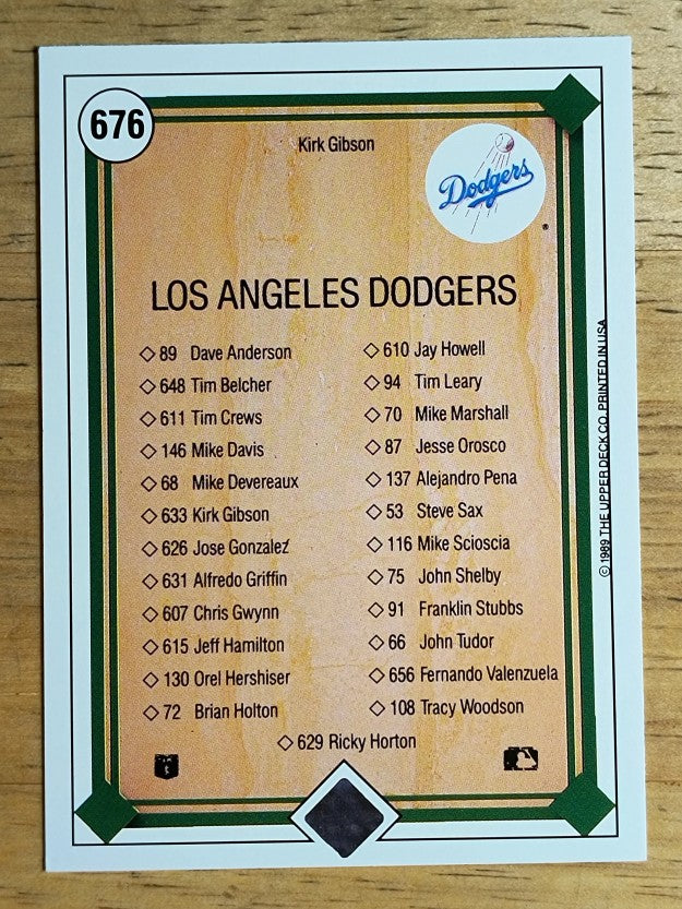 1989 Upper Deck #676 Kirk Gibson TC