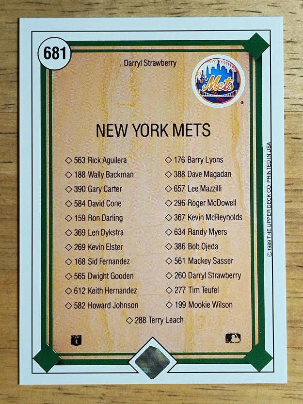 1989 Upper Deck #681 Darryl Strawberry TC