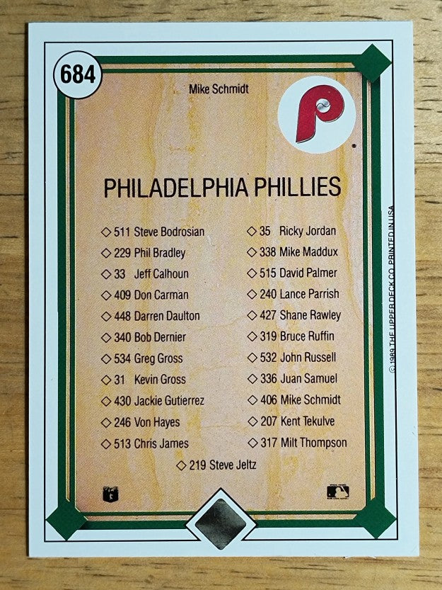 1989 Upper Deck #684 Mike Schmidt TC