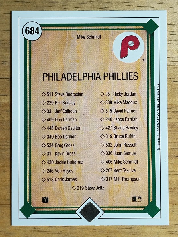 1989 Upper Deck #684 Mike Schmidt TC