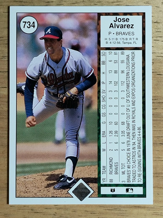 1989 Upper Deck #734 Jose Alvarez RC