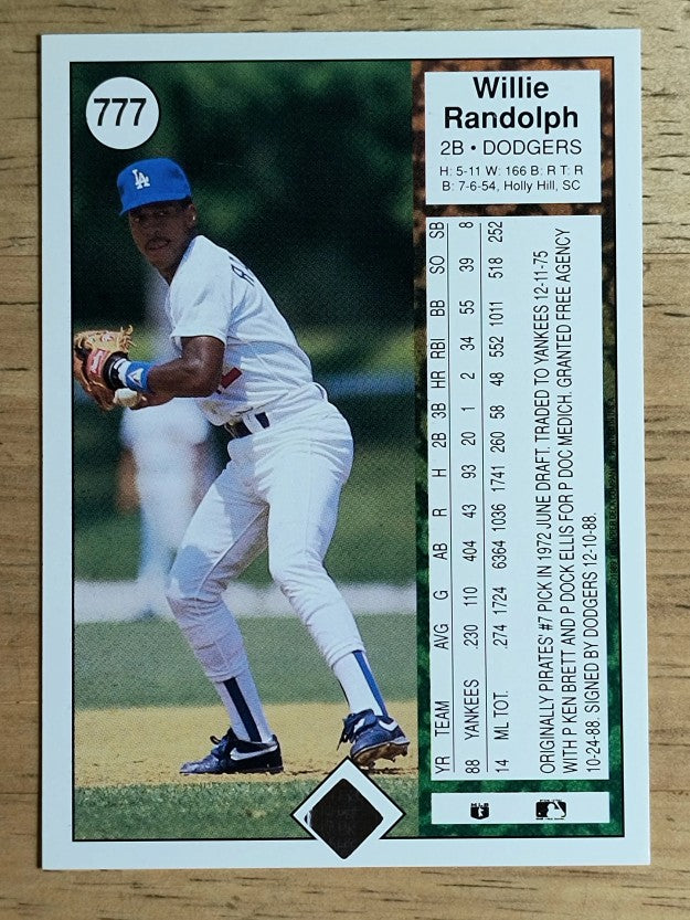 1989 Upper Deck #777 Willie Randolph