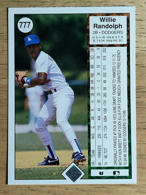 1989 Upper Deck #777 Willie Randolph