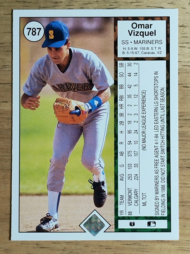 1989 Upper Deck #787 Omar Vizquel RC (EXMT)