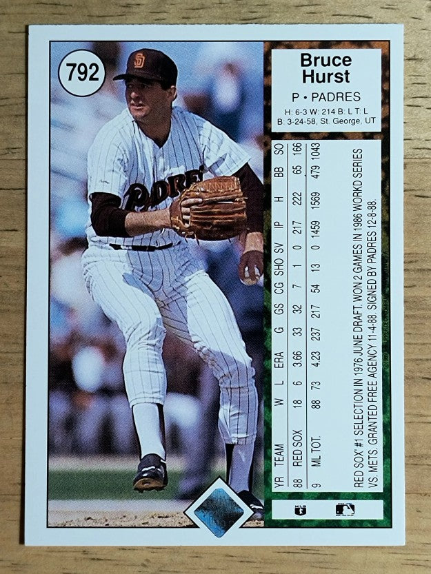 1989 Upper Deck #792 Bruce Hurst