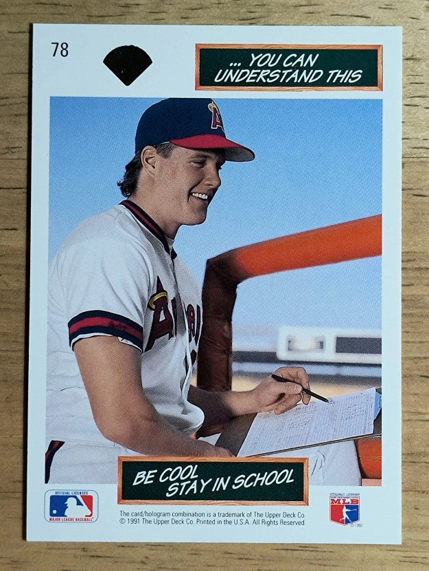 1992 Upper Deck #78 Jim Abbott/Stay In School