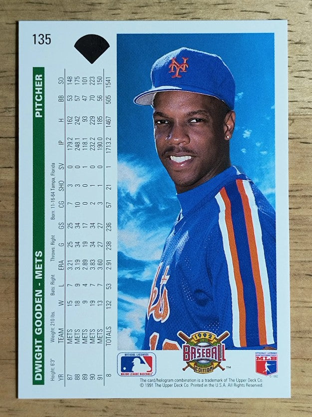 1992 Upper Deck #135 Dwight Gooden