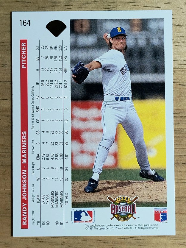1992 Upper Deck #164 Randy Johnson