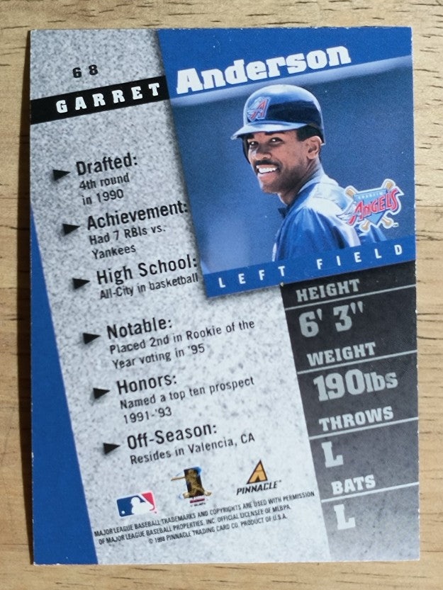 1998 Pinnacle Inside Club Edition #68 Garret Anderson