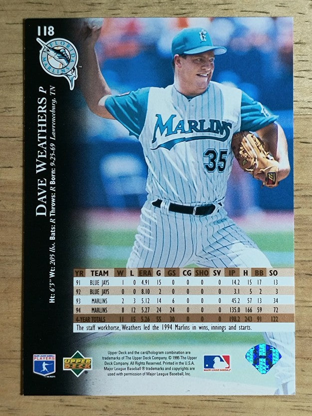 1995 Upper Deck #118 Dave Weathers