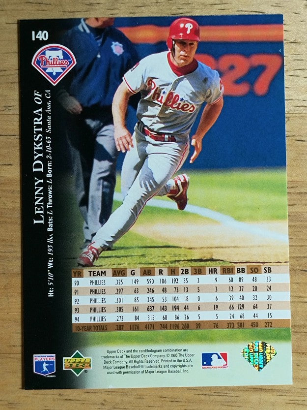 1995 Upper Deck #140 Lenny Dykstra