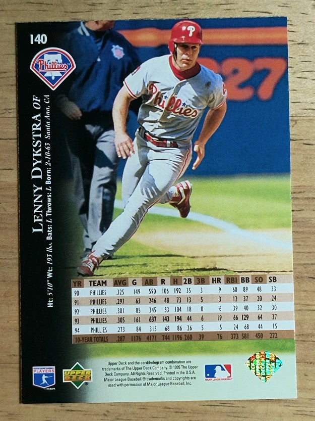 1995 Upper Deck #140 Lenny Dykstra