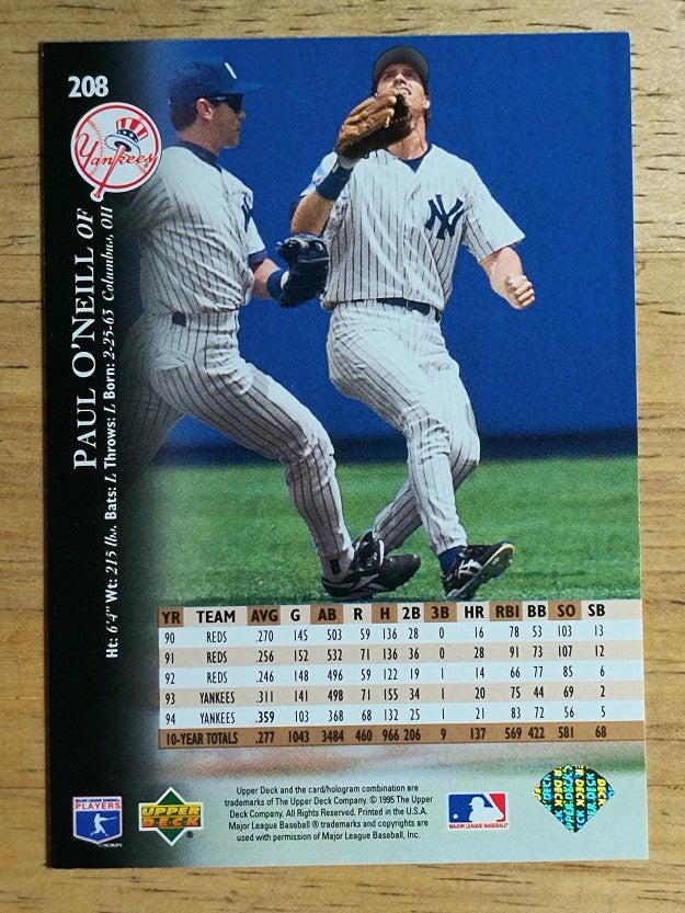 1995 Upper Deck #208 Paul O'Neill