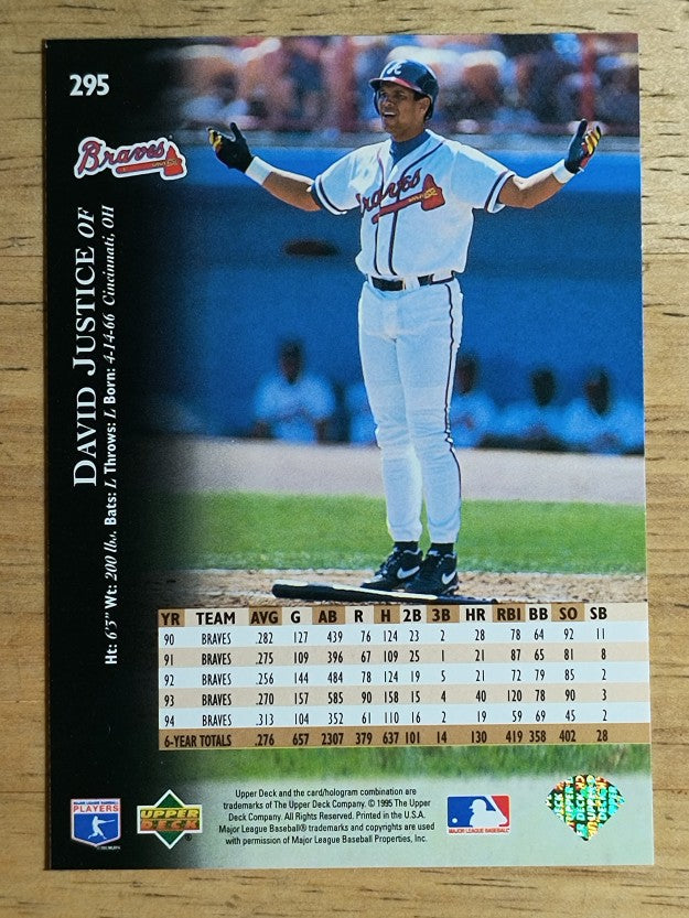 1995 Upper Deck #295 David Justice