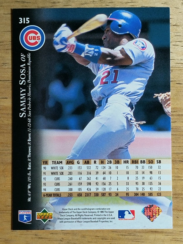 1995 Upper Deck #315 Sammy Sosa