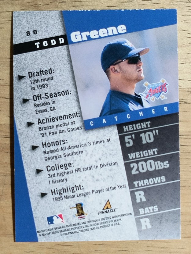1998 Pinnacle Inside Club Edition #80 Todd Greene