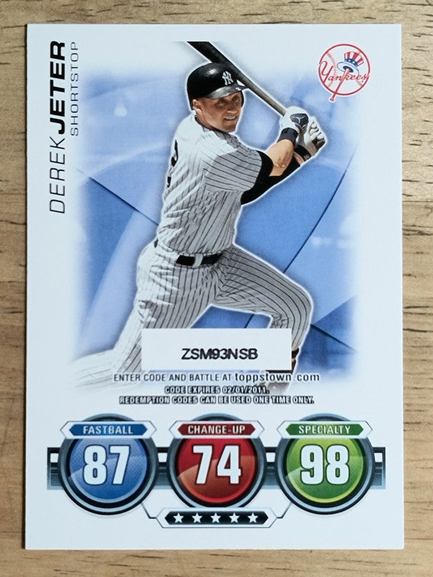 2010 Topps Update Attax Code Cards #61 Derek Jeter