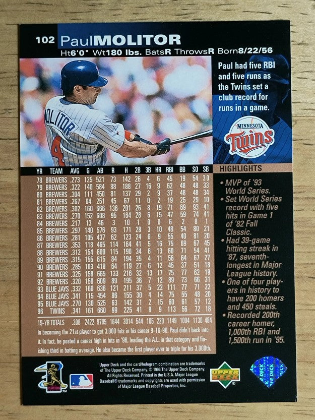 1997 Upper Deck #102 Paul Molitor
