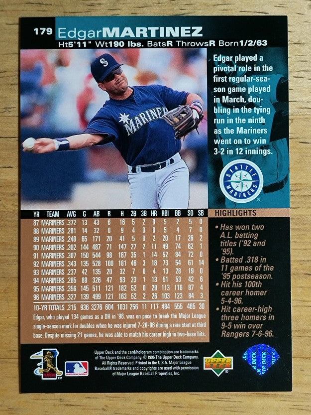 1997 Upper Deck #179 Edgar Martinez