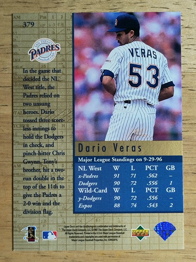 1997 Upper Deck #379A Dario Veras RC