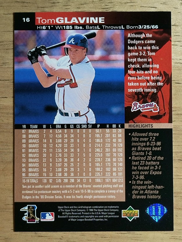 1997 Upper Deck #16 Tom Glavine