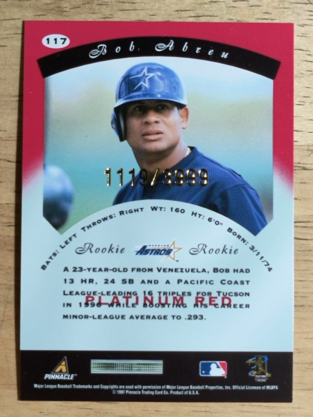 1997 Pinnacle Totally Certified Platinum Red #117 Bob Abreu