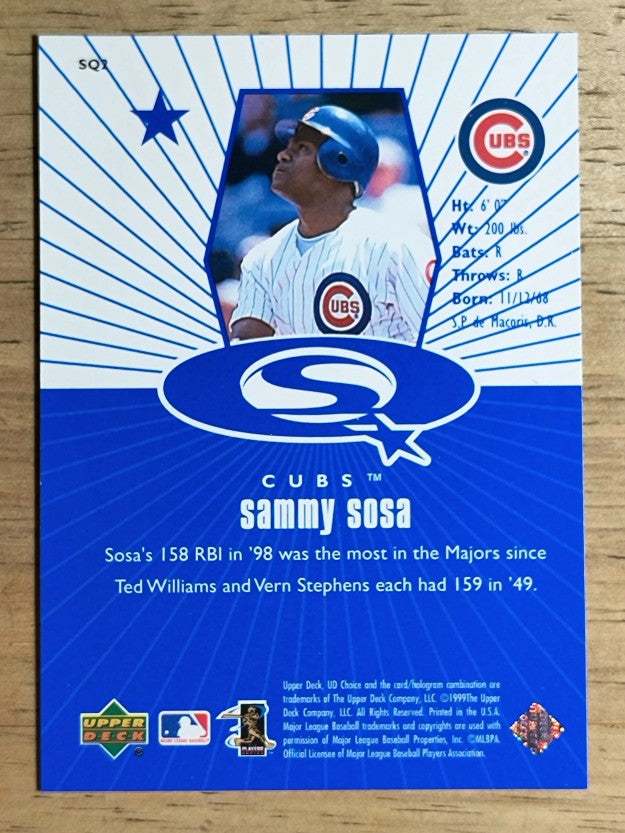 1999 UD Choice StarQuest #2 Sammy Sosa