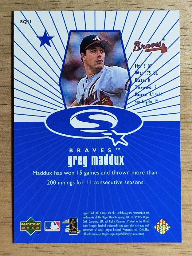 1999 UD Choice StarQuest #11 Greg Maddux