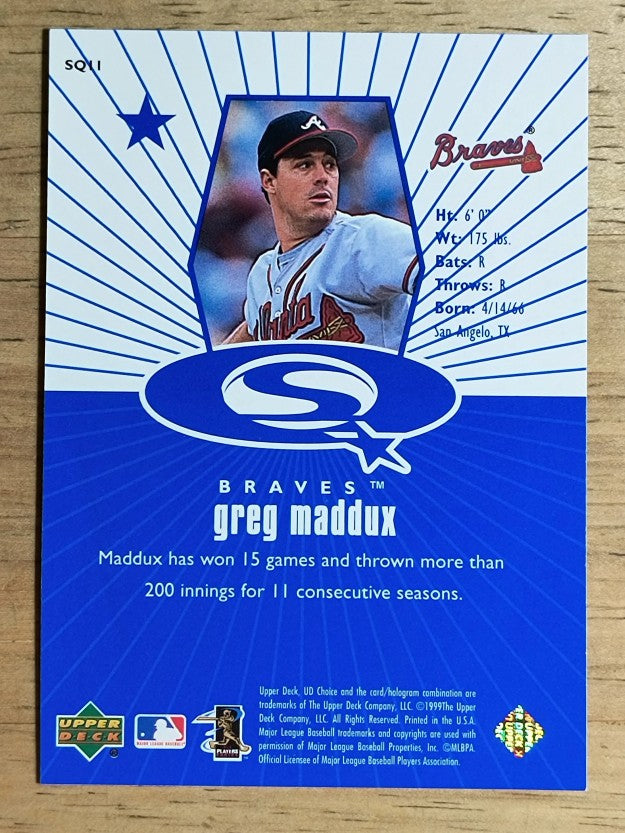 1999 UD Choice StarQuest #11 Greg Maddux