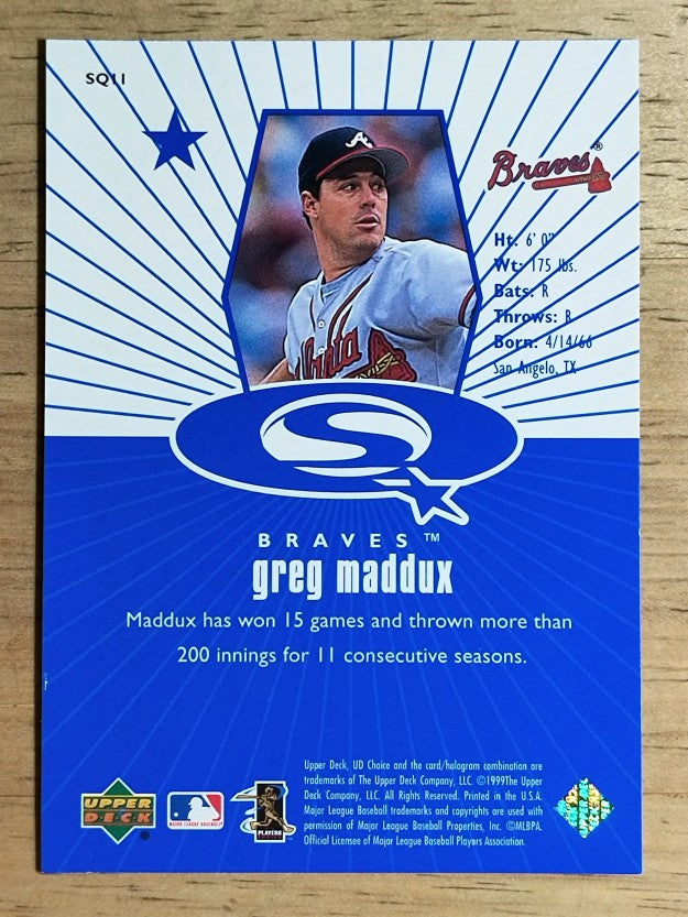 1999 UD Choice StarQuest #11 Greg Maddux