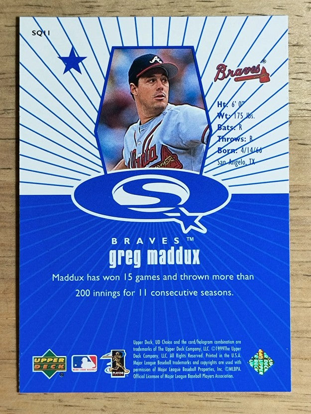 1999 UD Choice StarQuest #11 Greg Maddux