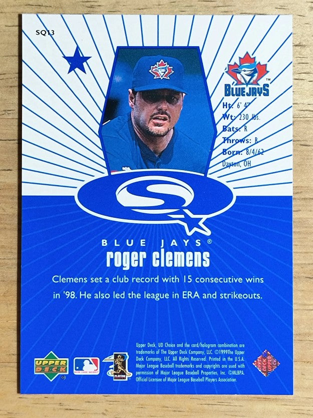 1999 UD Choice StarQuest #13 Roger Clemens