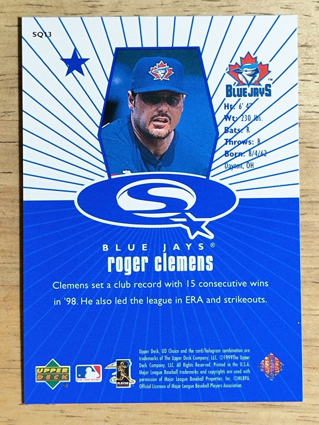 1999 UD Choice StarQuest #13 Roger Clemens