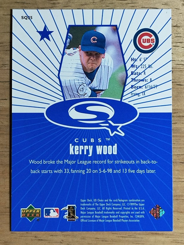 1999 UD Choice StarQuest #25 Kerry Wood