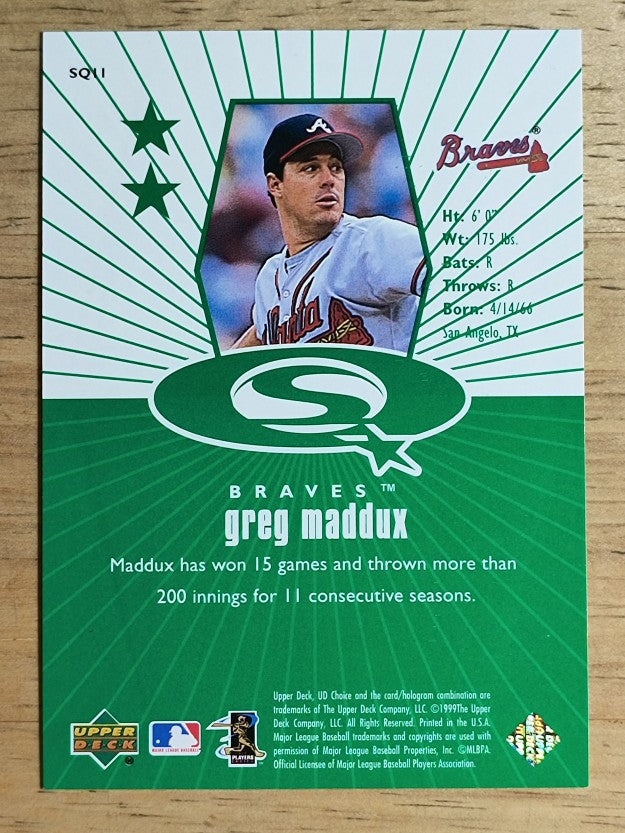 1999 UD Choice StarQuest Green #11 Greg Maddux