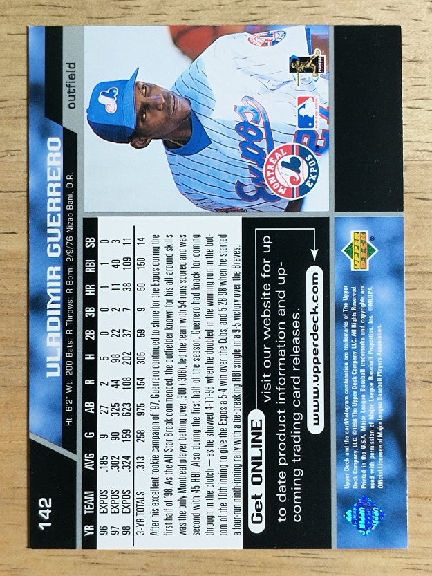 1999 Upper Deck #142 Vladimir Guerrero