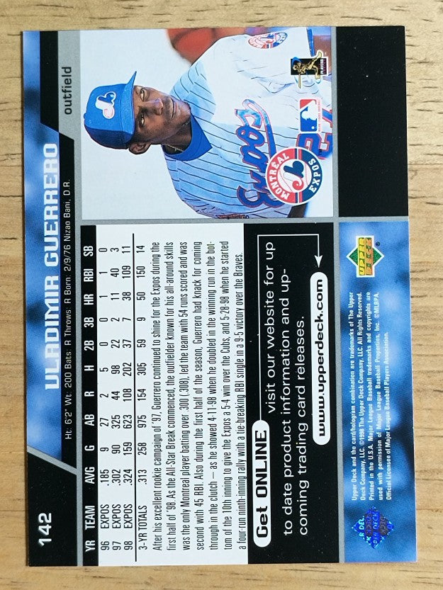 1999 Upper Deck #142 Vladimir Guerrero