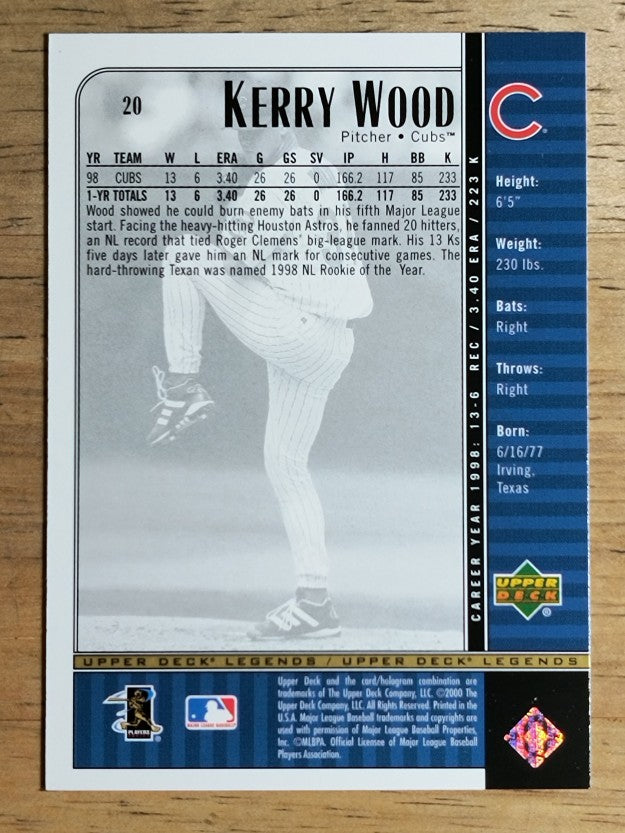 2000 Upper Deck Legends #20 Kerry Wood
