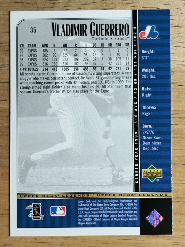 2000 Upper Deck Legends #35 Vladimir Guerrero