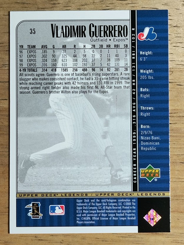 2000 Upper Deck Legends #35 Vladimir Guerrero