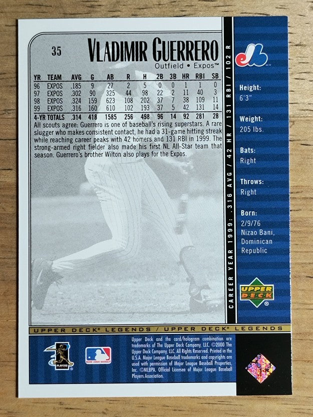 2000 Upper Deck Legends #35 Vladimir Guerrero