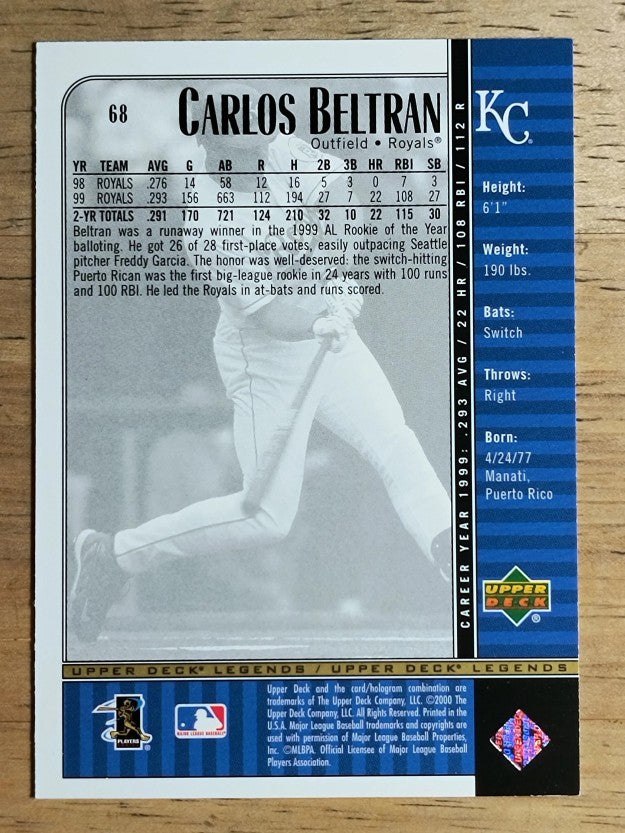 2000 Upper Deck Legends #68 Carlos Beltran