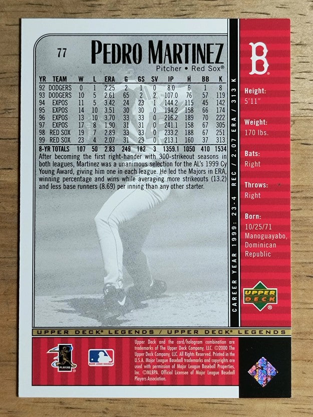 2000 Upper Deck Legends #77 Pedro Martinez