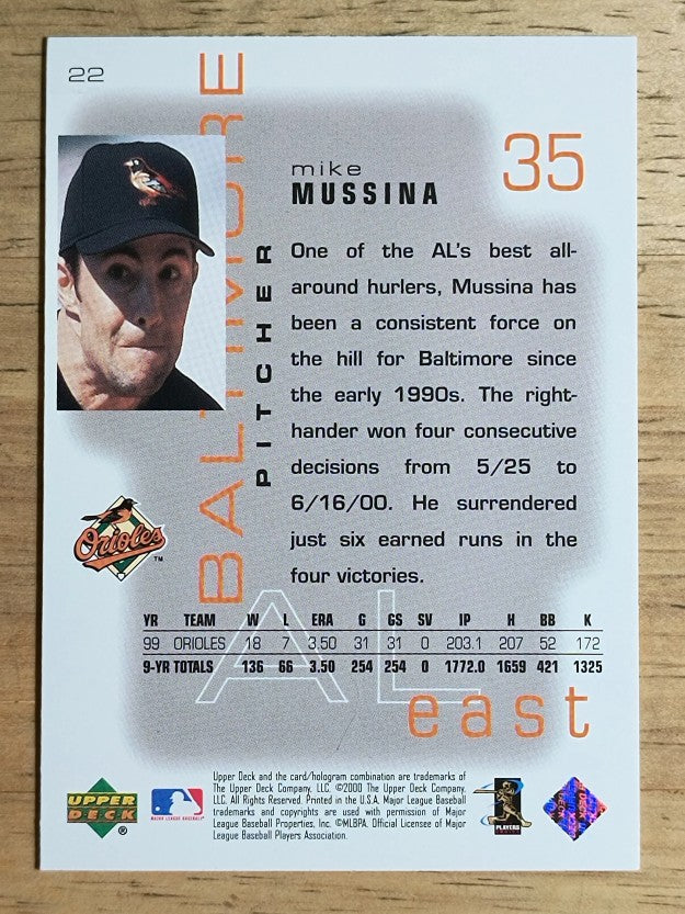 2000 Upper Deck Pros and Prospects #22 Mike Mussina