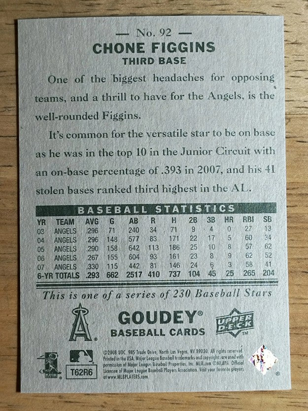 2008 Upper Deck Goudey #92 Chone Figgins