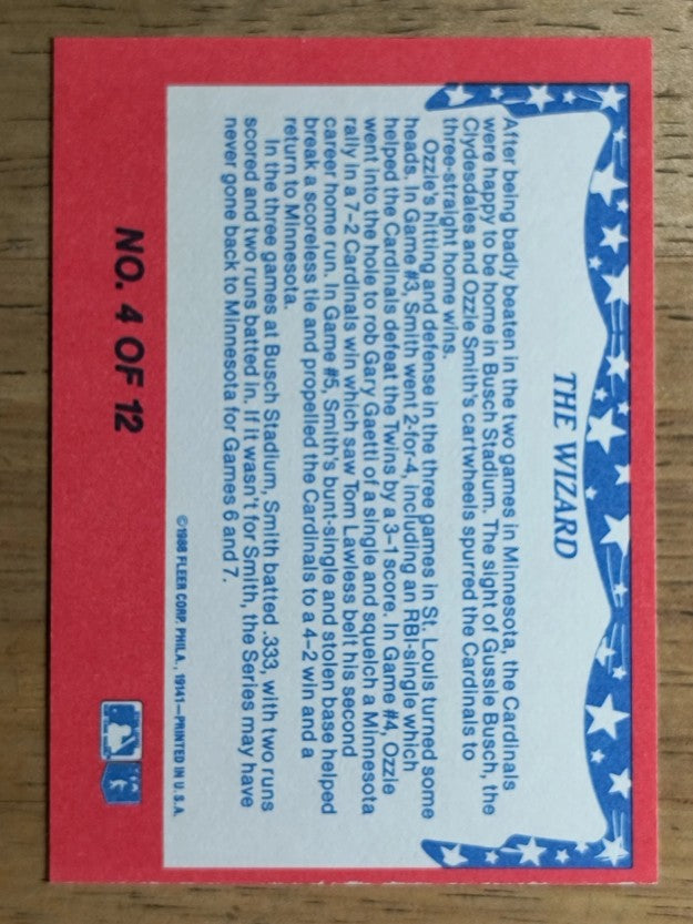 1988 Fleer World Series #4 Ozzie Smith