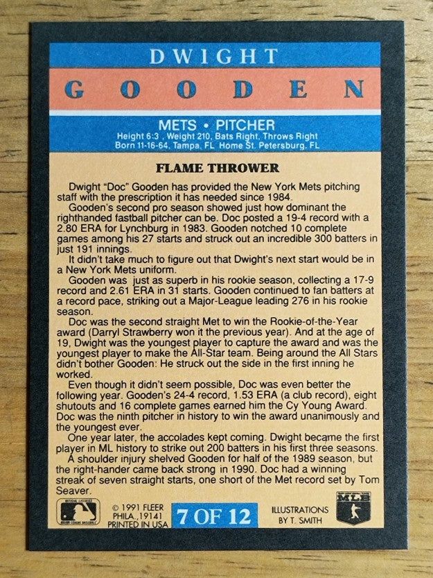 1991 Fleer Pro-Visions #7 Dwight Gooden